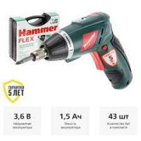 Отвертка аккумуляторная HAMMER FLEX ACD3.6Li USB с набором бит