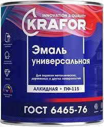 Эмаль КРАФОР ПФ-115 вишневая 0,8 кг